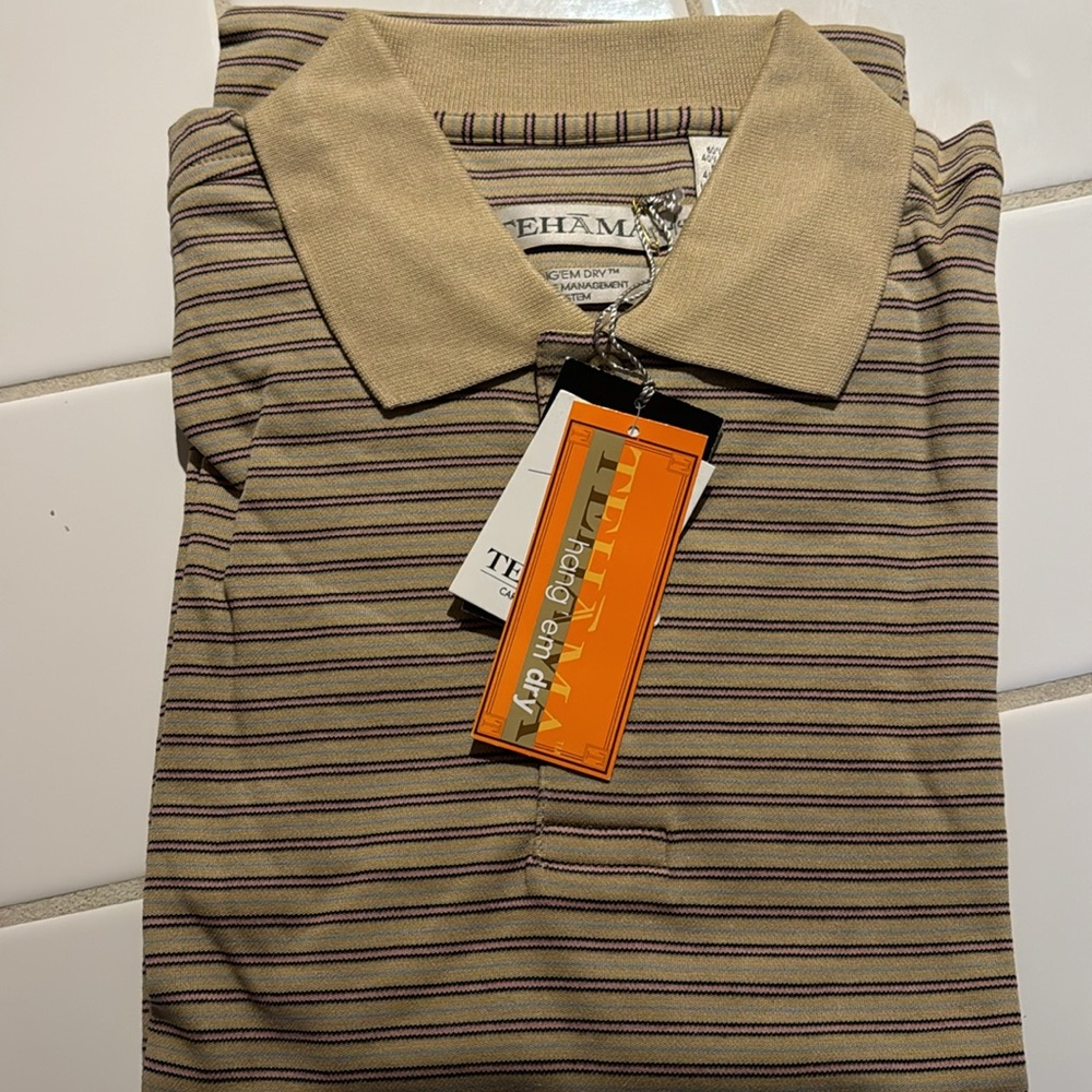 Tehama Striped Golf Polo striped L The Hills Course McKinney, TX